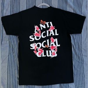 Anti Social Social Club ASSC Kkoch Cherry Blossom Flowers Tee Black